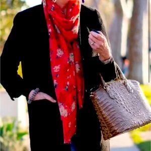 J Crew Orange Floral Scarf.